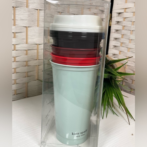 NIB- Kate Spade Happy Hour Reusable Travel Cup Set- 4 cups, Mulitcolor - Picture 5 of 8